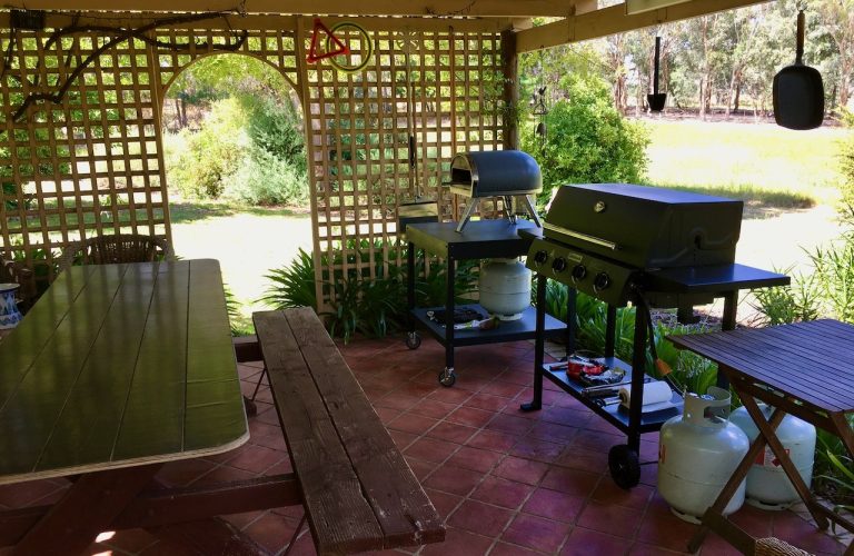 Gazebo with 4 x Burner BBQ, Roccbox Pizza Oven & Large Picnic Table - Shared Area